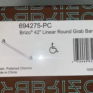 Brizo 694275-PC 42" Round Grab Bar, Chrome - Picture 1 of 1