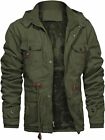 Chexpel Men's Thick Winter Jackets With Hood Fleece Lining Cotton Military Jacke