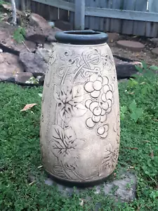 SELTENE FRÜHE WELLER KERAMIK 12" VERBRANNTES HOLZ TRAUBENVASE - Bild 1 von 16
