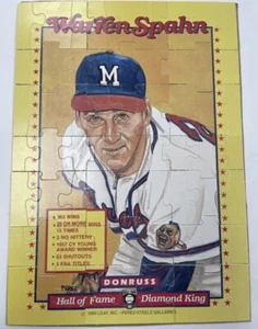 Warren Spahn Baseball Puzzle Donruss Vintage 80s Complete 63 Piece Set NEW - Picture 1 of 3