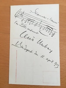 Cartolina autografa di Jeno Hubay - Picture 1 of 1