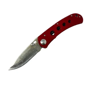 Tiger Sharp, Folding Pocket Knife, 2.75 in Plain Blade, Belt Clip, Red Handle - Picture 1 of 6
