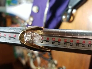 18 K HGE Gold Ring Size 7 1/4 Ring - Picture 1 of 5