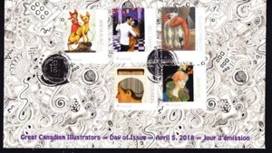 Canada 2018 limited edition private FDC Illustrators, booklet combo of 5 - Picture 1 of 2