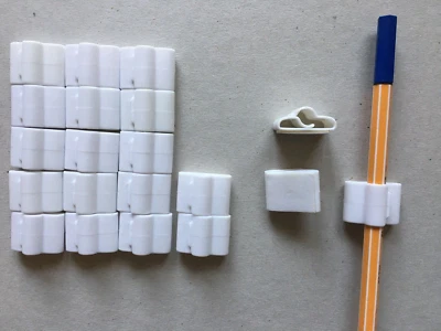 20 x Stifthalter Clip eckig, Pinselhalter aus Kunststoff selbstklebend - Bild 1 von 2