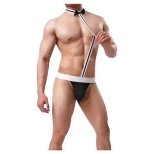 Mens Black and White Sexy Bowtie Underwear, Outfits for Men, Sexy Outfits Men - Picture 1 of 4