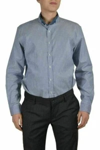 Etro Men's Blue Striped Long Sleeve Button Down Dress Shirt Size US 17 IT 43 - Picture 1 of 3