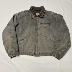 Vintage Carhartt Detroit Jacket J97 GVL Gravel Gray Work Wear 2XL XXL - Picture 1 of 19