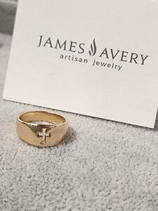 ✨️James Avery 14K Yellow Gold Retired Narrow Crosslet Ring - Size 6
