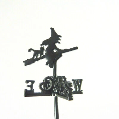 BRIGHT DELIGHTS Dollhouse Miniature Bewitched Witch & Cat Weather Vane H200
