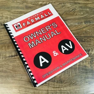 International Farmall A & AV Owners Manual Operators Operation & Maintenance - Picture 1 of 5