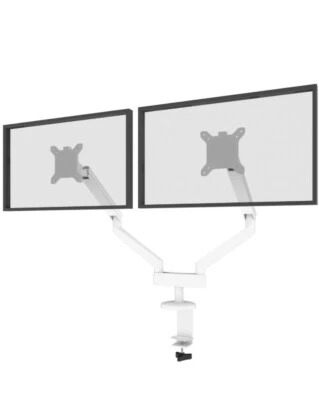 Bestar Universel Dual Monitor Arm with Pistons in White - Image 1 of 3