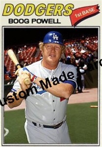 Custom made 1977 Topps-style Los Angeles Dodgers Boog Powell Baseball card