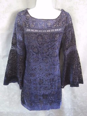 HInt of Mint Dress Top Juniors Size Medium NWT Sheer Medallion Burnout Shift - Image 1 of 4