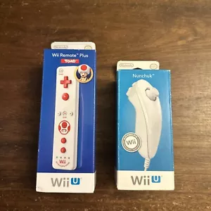 Brand New - Toad Wii U Remote Plus & White Nunchuk Controller Bundle - Sealed - Picture 1 of 8