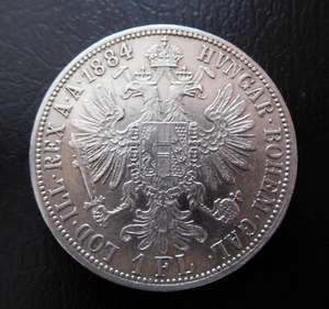 AUSTRIA / FRANZ JOSEPH - SILVER 1 FLORIN / 1884 - Picture 1 of 4