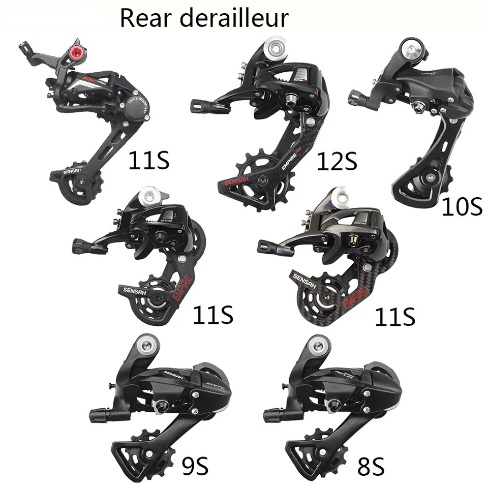 Desviadores traseros de bicicleta de carretera de carbono 2*8/9/10/11/12 velocidades para bicicleta Foto 1 de 4