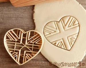 England British Flag Heart Love Great Britain United Kingdom Cookie Cutter - Picture 1 of 6