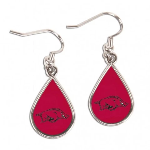 Arkansas Razorbacks Tear Drop Design Earrings [NEW] Ear Ring Jewelry Post Hoop Cover