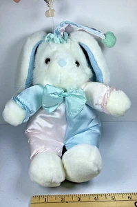Walmart Block Pastell Satin Hase Plüsch Rosa Blau Fliege Stofftier 11 Zoll Clown Hut - Bild 1 von 24