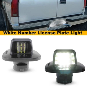 Fit GMC C/K 1500 2500 3500 1990-2000 Black Lens License Plate Light White Lamp - Picture 1 of 9