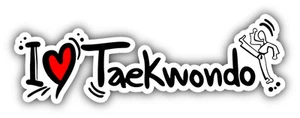 I Love Taekwondo Spruch Auto Autoaufkleber Aufkleber 8" x 3" - Bild 1 von 1