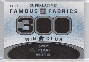 2015 Leaf ITG Superlative Famous Fabrics 300 Win Club Silver /15 Andy Moog