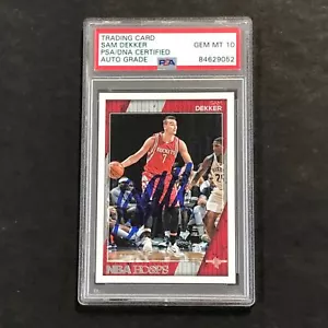 2016-17 NBA Hoops #118 Sam Dekker Signed Card AUTO 10 PSA Slabbed Rockets - Picture 1 of 2