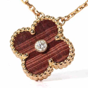 Van Cleef & Arpels Vintage Alhambra 18K RG Diamond Bullseye Necklace 16.5in - Picture 1 of 9