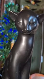 Vintage Tall Black Cat Elegant Heavy Figure - Picture 1 of 11