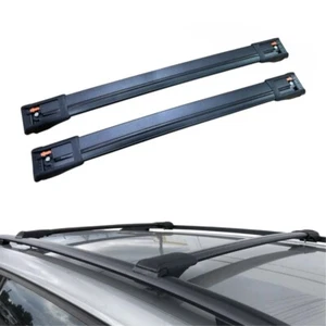 Compatible w/ Toyota Highlander XU40 Roof Rack Cross Bars Alu Carrier Bars Black - Picture 1 of 15