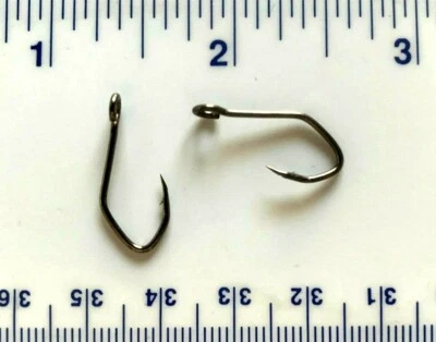 100 Matzuo 150010 Black Chrome Sickle Siwash Open Eye fish hooks size 8