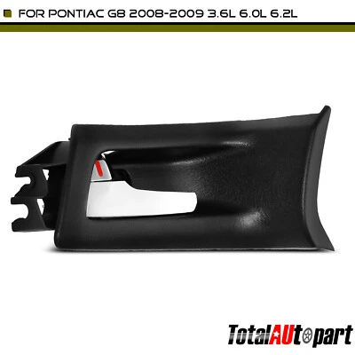 Manija de puerta interior cromada y negra para Pontiac G8 2008-2009 conductor delantero izquierdo Foto 1 de 4