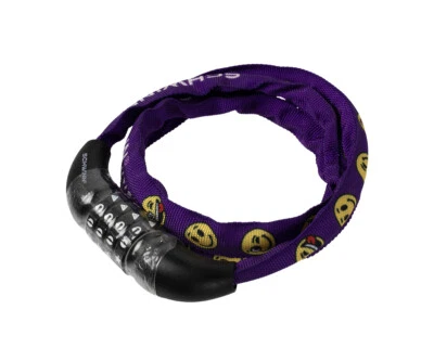 Schwinn Emoticon Fabric Cable Combo Universal Bike Bicycle Lock Kids Purple - Image 1 of 2