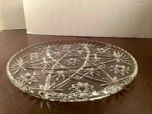 Anchor Hocking Prescut Clear Glass Sandwich Plate 11" Round Star of David - Picture 1 of 7