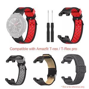 For Huami Amazfit T-Rex / T-Rex Pro 22mm Leather Watch Band Strap NEW M7A0 - Picture 1 of 14