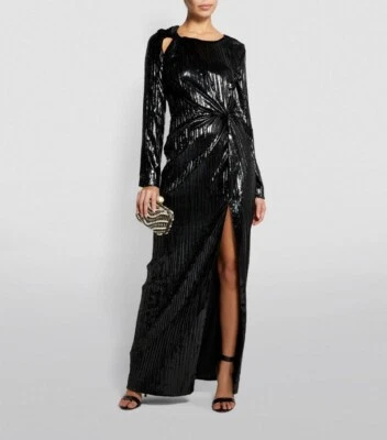 Vestido de veludo novo sem etiquetas Diane von Furstenberg DVF ARIAH tamanho 4 preto 2B455 - Imagem 1 de 4