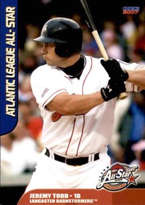 2007 Atlantic League All-Stars Choice #27 Jeremy Todd West Frankfort Illinois IL