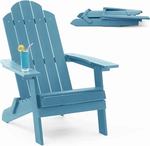 Adirondack Chair: Folding Adirondack Chairs Fire Pit Chairs Plastic Outdoor Chai - Picture 1 of 6