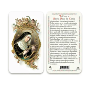 Triduo a Santa Rita de Casia - Spanish - Plastic Holy Card HC10-023S - Picture 1 of 4