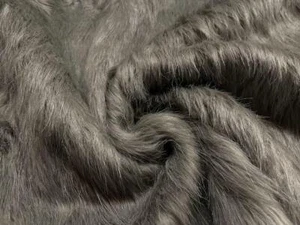Super Luxury Faux Fur Fabric Material LONG PILE MOUSE GREY - Picture 1 of 5