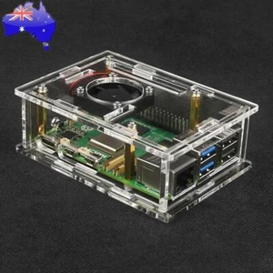 For Raspberry Pi 5 Acrylic Case Enlosure Shell Protective Shell with Cooling Fan - Bild 1 von 24