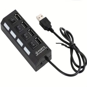Duplicatore 4 Porte USB con INTERRUTTORI Singoli per PROTEZIONE e VIAGGI Hub usb - Foto 1 di 3