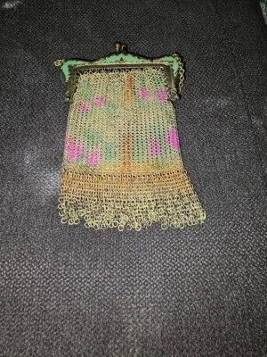 Bolso Monedero Vintage Francés Cadena Bloqueo de Beso - Modelo FM Depose Foto 1 de 4