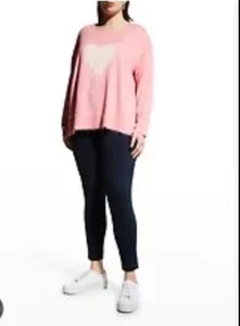 Suéter/Top Lisa Todd Plus Tainted Love Heart Rosa Mangas 3/4 Talla-3X~Hermoso - Imagen 1 de 10