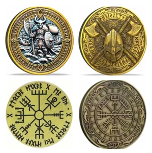 Viking Norse Coins – Warrior Tokens, Leather Pouch's & Arrowhead Necklaces Gift - Picture 1 of 25