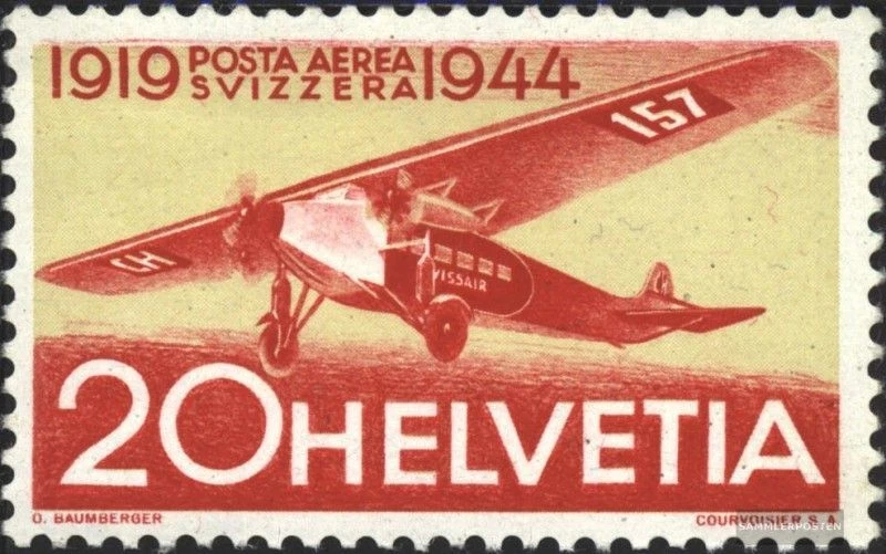 Suiza 436 nuevo con goma original 1944 Correo aéreo - Imagen 1 de 1