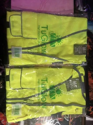 Safety Vest -Hi-Visability Print color - Yellow With The Gray Stripes (2) Lot - Image 1 of 2
