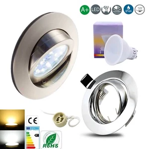 Schwenkbar Einbaustrahler Einbaurahmen GU10 MR16 LED Deckenstrahler IP44 Spot - Bild 1 von 16
