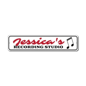 Recording Studio Sign, Music Note Sign, Custom Musician Metal Decor Sign - Picture 1 of 4
